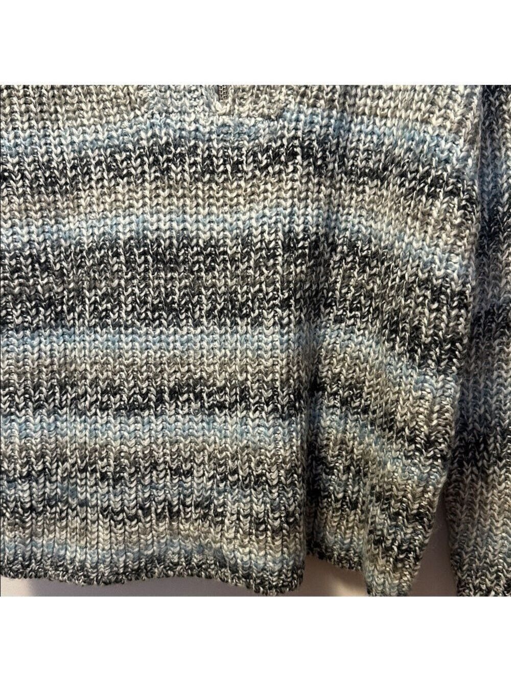 Twik by Simons Wool Blend Striped Relaxed Fit Quarter Zip Knit Sweater - Picture 4 of 10